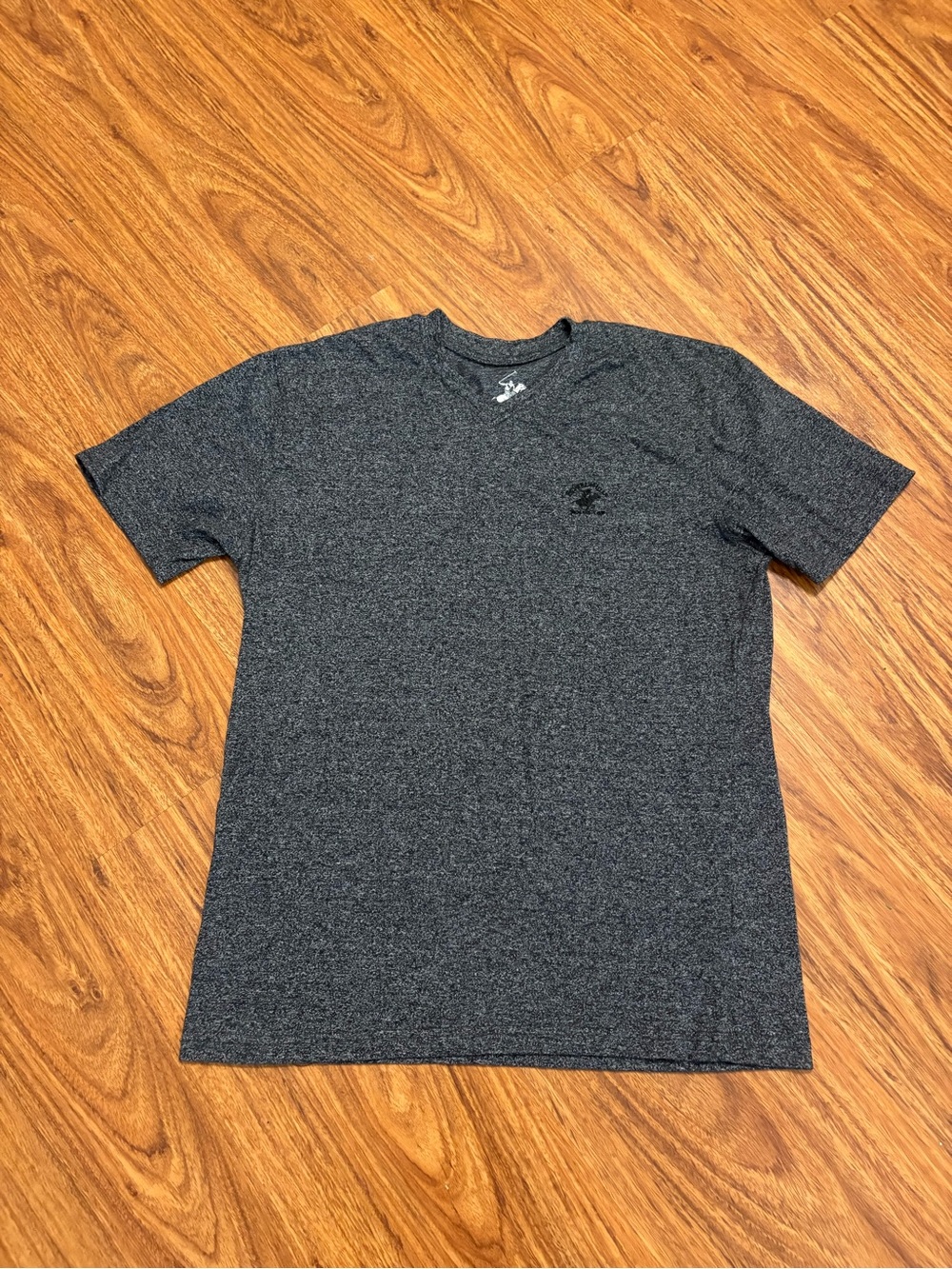 Beverly Hills Polo Club Men's Charcoal Heather Short Sleeve Tee V-neck